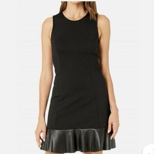 Michael Kors Ponte Faux Leather Ruffle Combo
Tiered A-Line Dress Black Size M